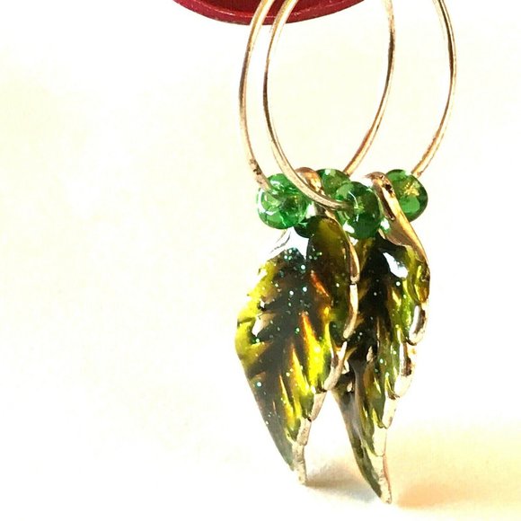 Leaf Earrings Fall Thanksgiving Autumn Tree Leaves Halloween Harvest Plated - Picture 3 of 9